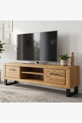 TV komoda dub dlhá 168 cm, na kovových nožičkách, Martina